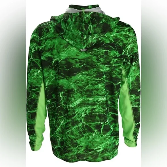 Mossy Oak Elements Performance Fishing Sun Hoodie (Morey Green) Mens S - Picture 2 of 7